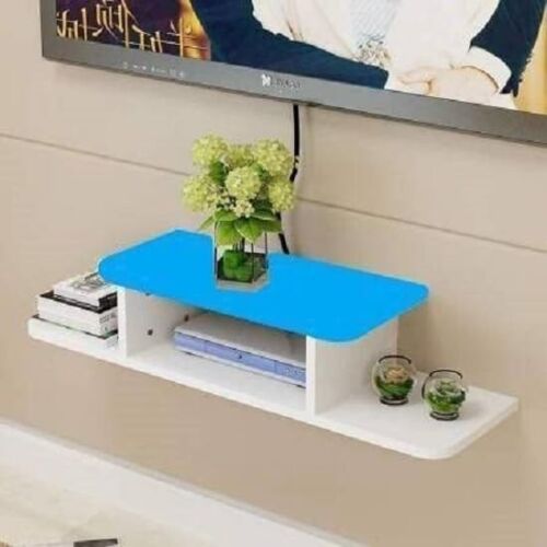 T.V Set Up Box Entertainment White & Sky Blue Color Stand Wall Hanging Mounted - Picture 1 of 5