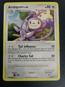 Pokemon Card Ambipom 3/123 D&P Mysterious Treasures Holo Rare