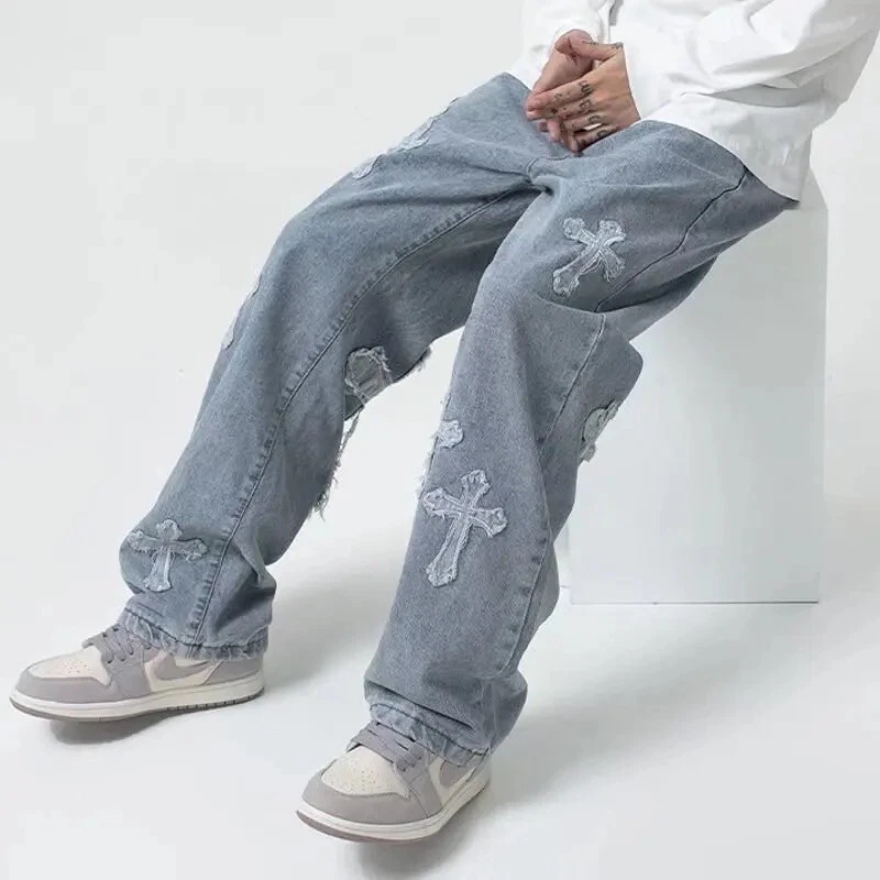 Y2k Baggy Cross jeans men