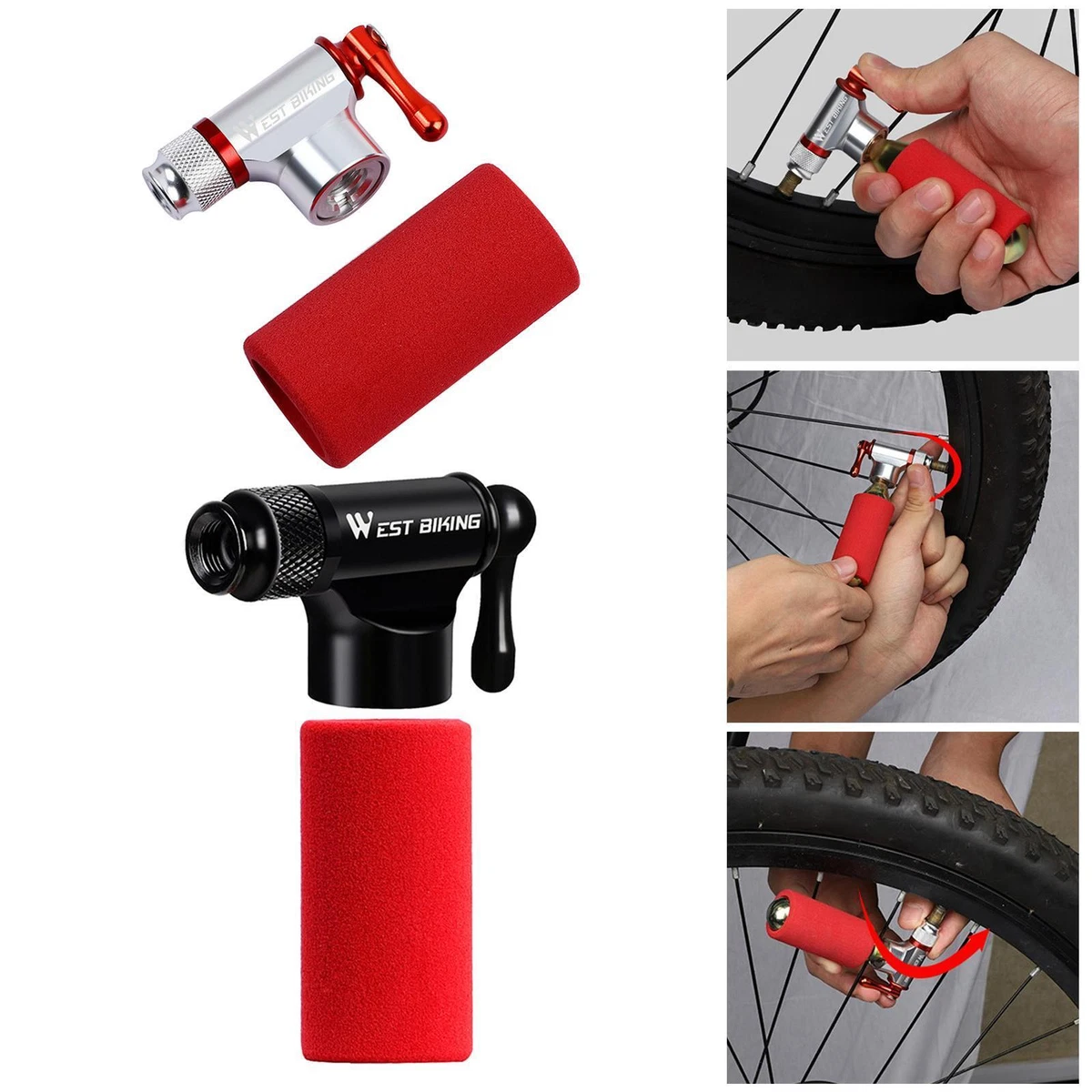 Compact Bicycle Tyre Pump CO2 Bike Tire Inflator for Presta