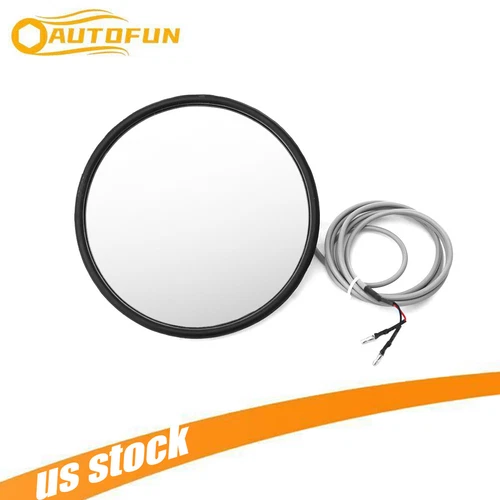 8.5" Round Convex Mirror Stainless Steel Offset Stud w/Heated For Peterbilt 389