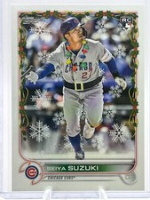 SEIYA SUZUKI 2022 TOPPS HOLIDAY LIGHT NECKLACE SANTA BELT SP RARE #HW177 JT
