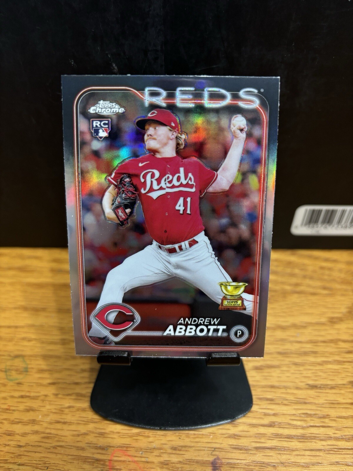 2024 Topps Chrome #154 Andrew Abbott Rookie Refractor Cincinnati Reds