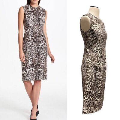 Donna Karan Animal Print Sleeveless Dress Size 2 Retail $165