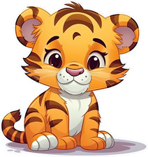 Cute Baby Tiger Vinyl Decal Sticker Waterproof