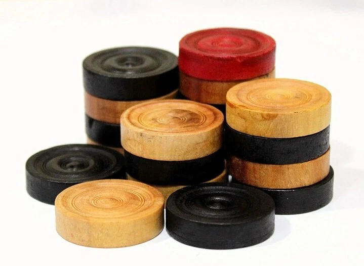 24 Wooden Carrom Board Coins Pieces for Playing Indoor Games Carom - Image 3 of 3