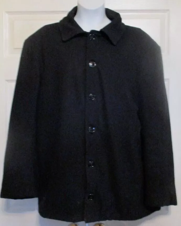 Amish Mennonite Men s Wool Black Coat Handmade 40 Chest Plain Clothing Quilted
