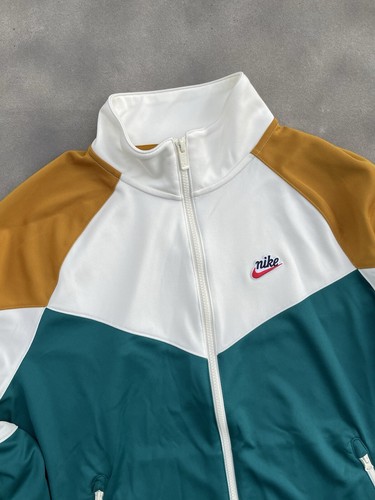 Nike Heritage Men’s Jacket Sz Medium Full Zip Woven in Colorblock GeodeTeal EUC - Picture 2 of 16