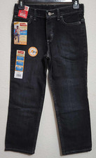 Wrangler Boys Athletic Fit Size 10 Husky Denim Jeans Black 4-Way Flex