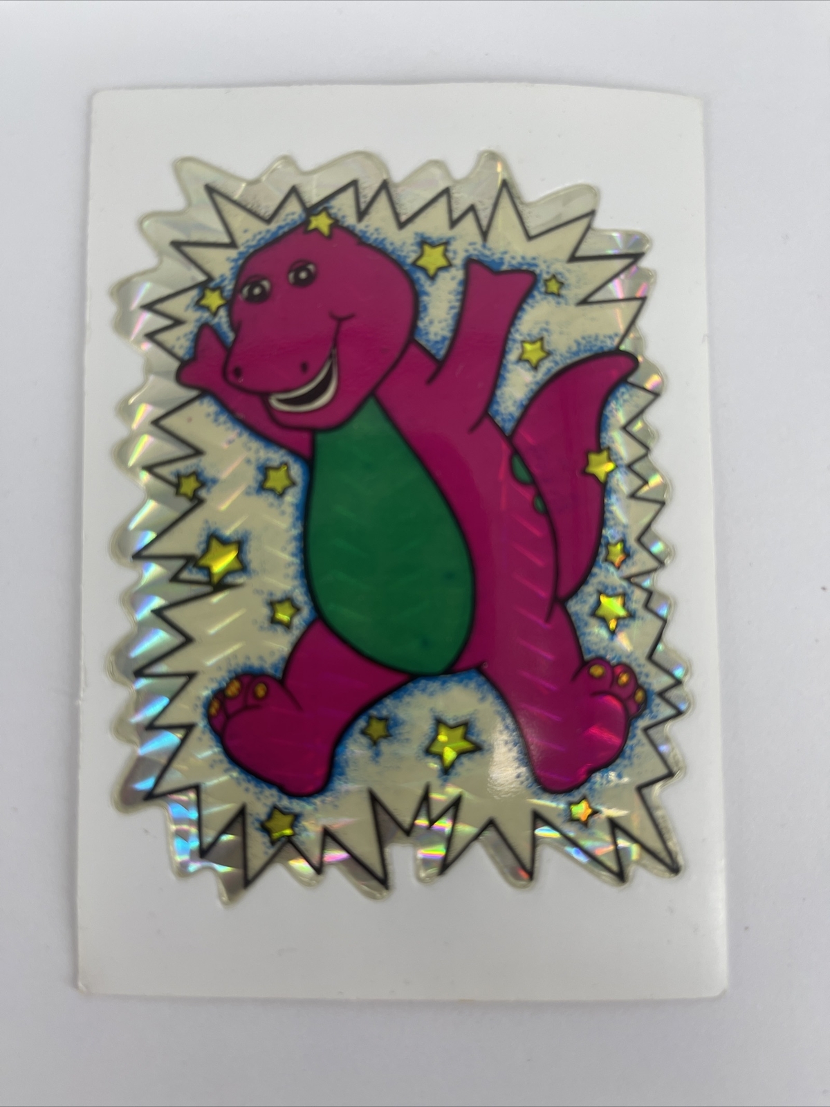 RARE Vintage Barney Vending Machine Prism Sticker Holographic on Kodak Paper 90