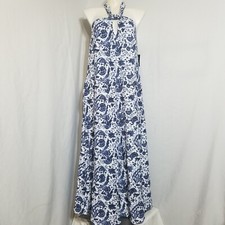 INC International Concepts Women's Plus Size 2XL Long Blue Flower Dress -NWT