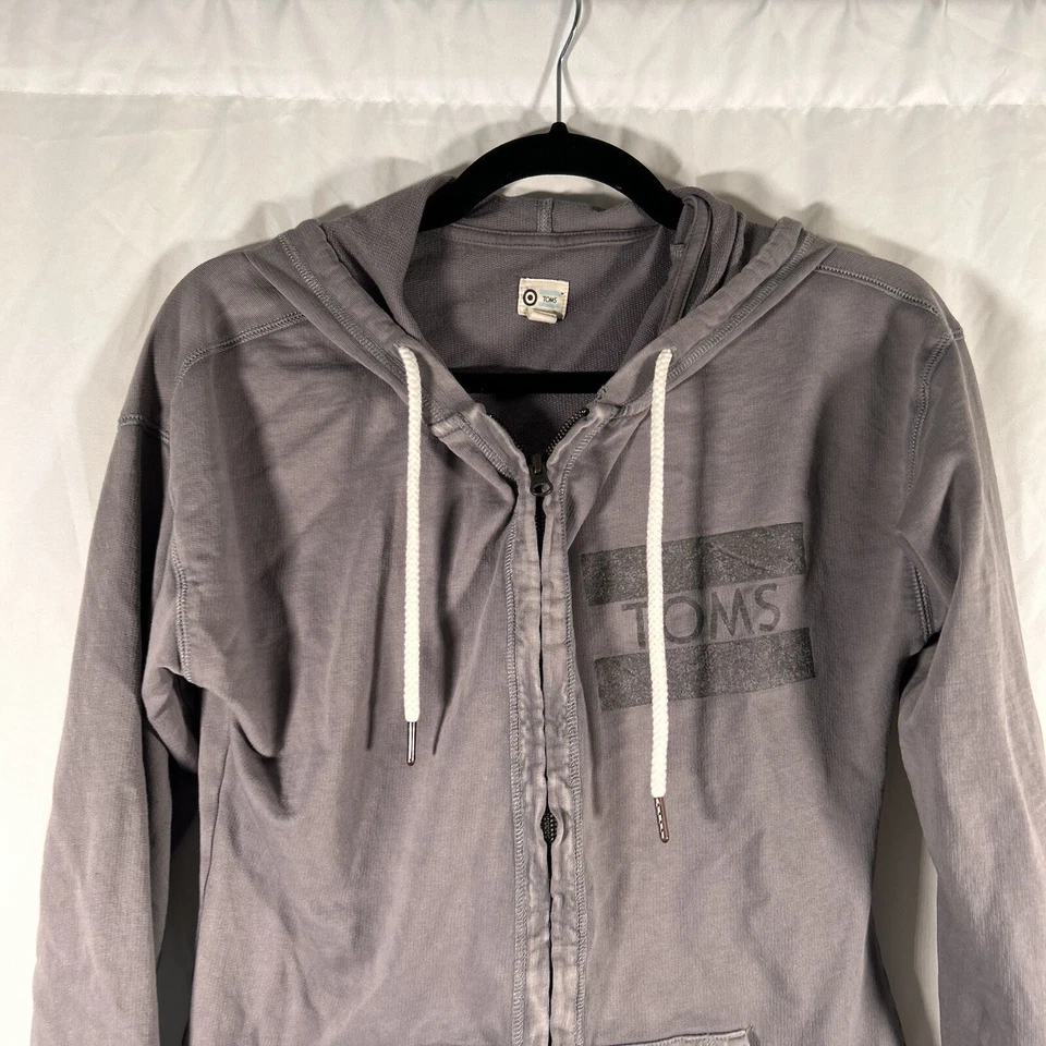 Sudadera con capucha para mujer Toms Target gris medio cremallera completa cordón piquetes chaqueta Foto 2 de 4