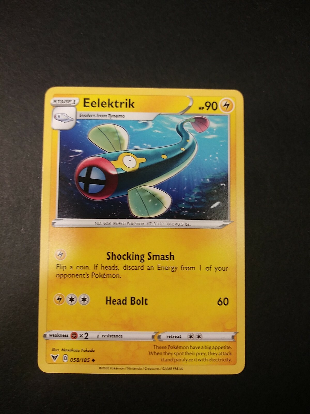 Pokemon Vivid Voltage Eelektrik Uncommon Card 058/185 NM