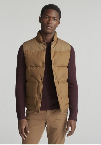 bone Vintage Tan Puffer Vest Medium 