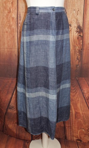 GARDEUR Ladies Skirt Midi Denim Blue Look A Line Lightweight Pockets Linen UK 16 - Picture 10 of 10