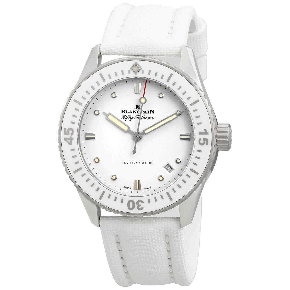 Blancpain fifty fathoms white sales
