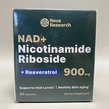 Reus Research NAD+ Supplement Liposomal Nicotinamide Riboside 900 mg 80 Caps