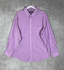 Tommy Hilfiger Regular Fit Stretch Wrinkle Free Dress Shirt Mens Size XL Purple