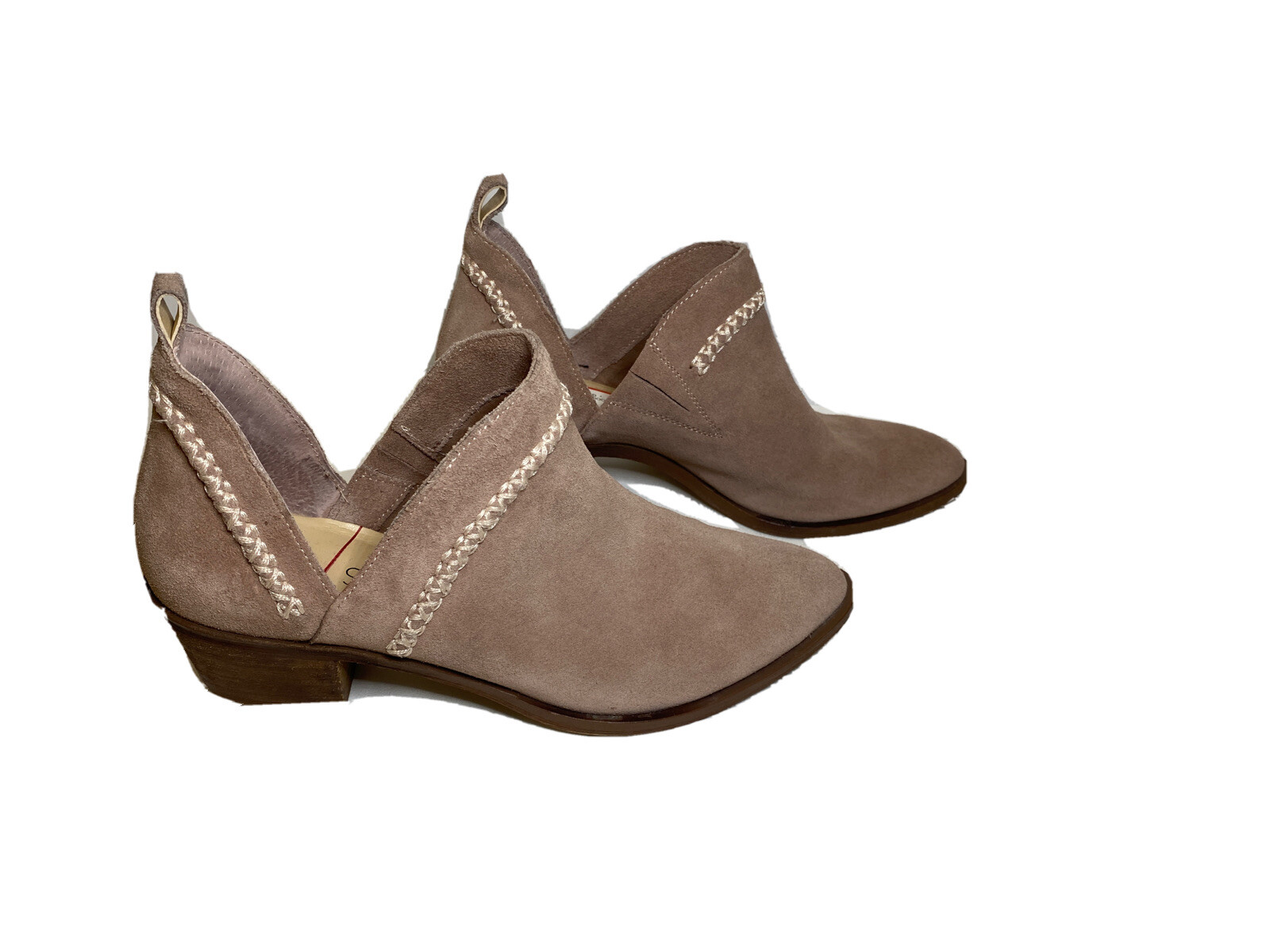 Blush Suede D'Orsay Heeled Booties Size 