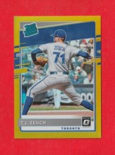 2020 DONRUSS OPTIC GOLD PRIZM RATED ROOKIE T.J. ZEUCH #d 02/10 SSP BLUE JAYS