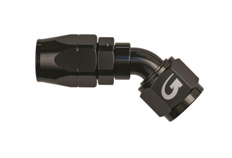 200 Series Goodridge Fast Flow Cutter Fitting AN -10 AN10 10AN - 45 Degree Black