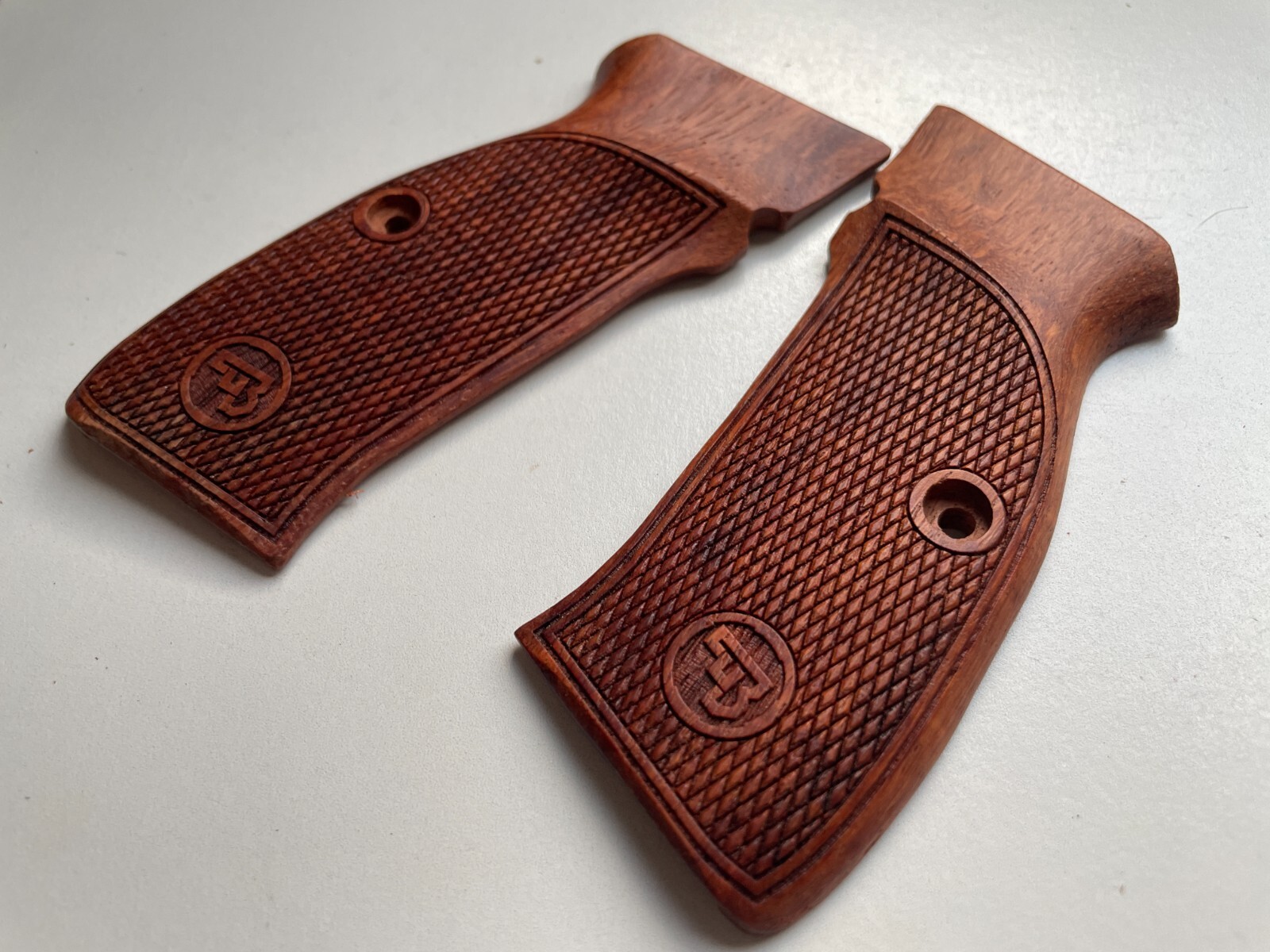 New checker hard wood Decorate Grip For CZ-75/85 Full Size checker ...