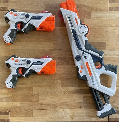Laser Ops Nerf Pistolen Set 2x Alphapoint 1x Deltaburst Laser Rifle top Zustand