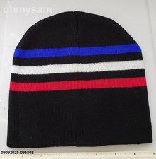 CLOSEOUT 7 NEW SOLID COLOR ADULT SIZE KNIT BEANIE STYLE THERMAL HAT / STRIPED