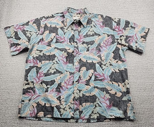 Cooke Street Hawaiian Shirt Men 2XL XXL Reverse Print Floral Cotton Hawaii Made