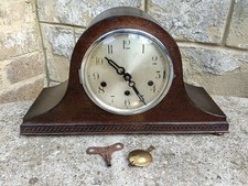 Vintage 1930s German UWS Westminster Chime Napoleon Hat Mantel Clock Running,Key