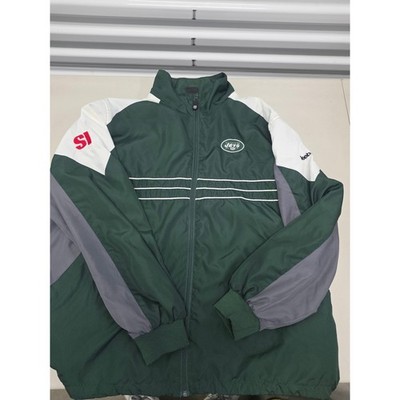 Reebok NFL New York Jets Windbreaker Jacket Green White Mens Large Vintage SI