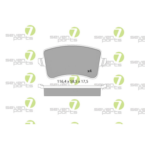 Plaquettes de frein frein à disque SVP24090 Seven Parts berline Audi Seat