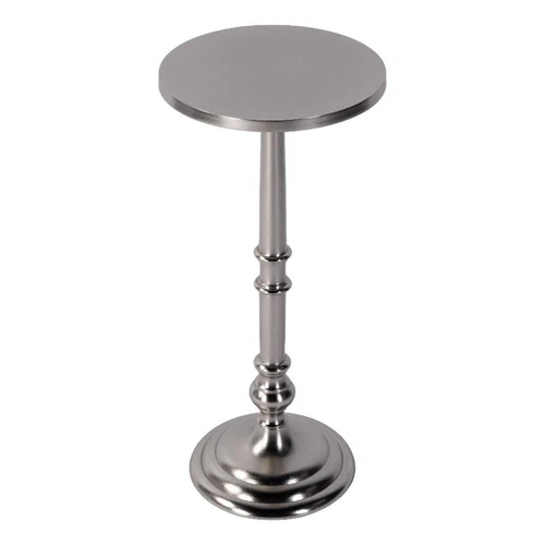 Butler Specialty Company Garland 10 in W Rnd Metal Pedestal End Table - Nickel - Picture 1 of 3