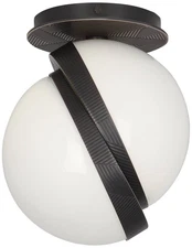 Michael Berman Brut 7" Wide Deep Patina Bronze Ceiling Light