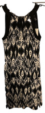 White House Black Market Women s Black White Sleeveless Tunic Halter XXS New