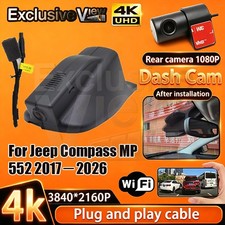 Plug and Play 2160P Wifi DVR Dash Cam Camera For Jeep Compass MP 552 2017-2026