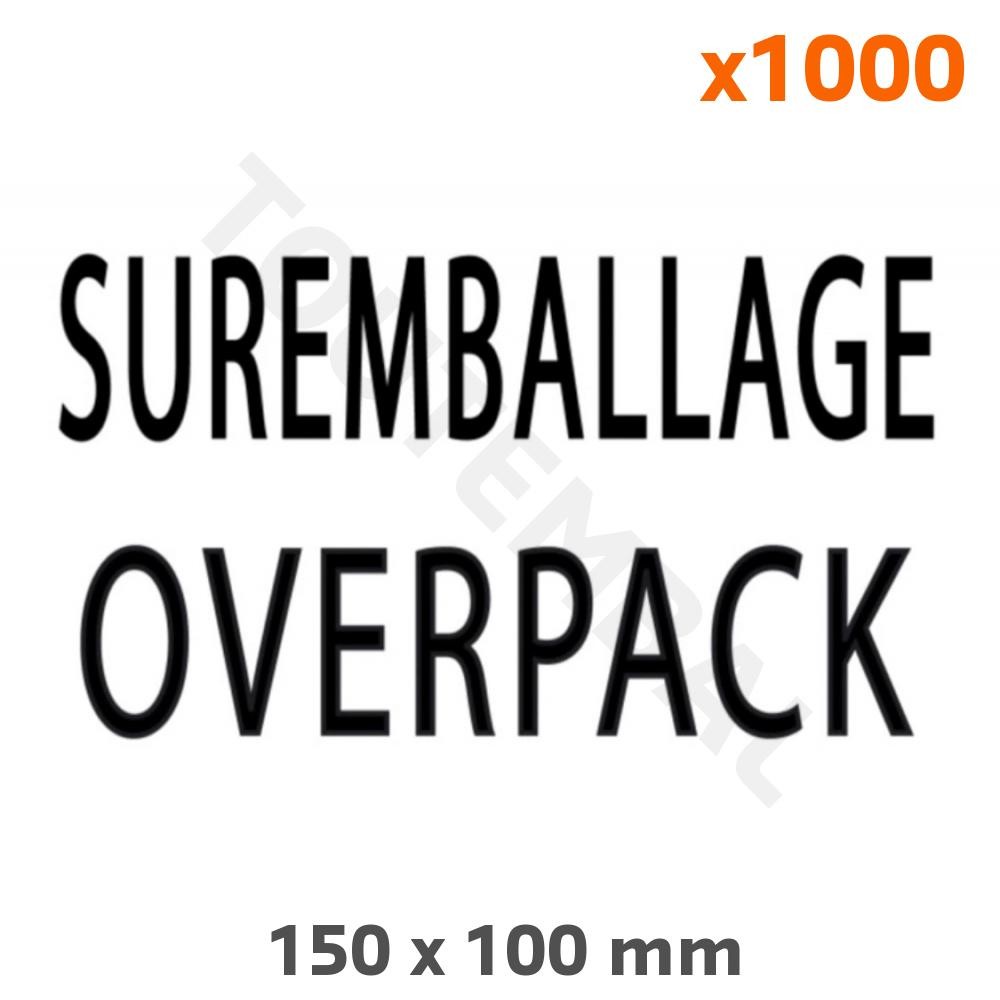 Étiquette de suremballage 150x100mm pour colisage et marquage palette par 1000