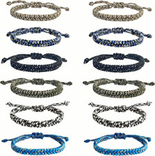 12 Pcs Braided Friendship Bracelets for Teens Adjustable Paracord Goody Bag St