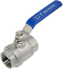 316 Stainless Steel 1/8" 3" Full Port Ball Valve with Blue Vinyl Handle, NPT Fem