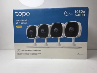 Tapo C100 1080P Indoor Security Camera 4 Pack Night Vision Audio