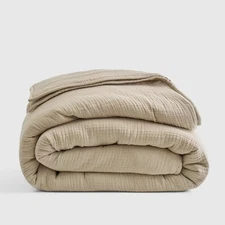 NWOT Quince Organic Airy Gauze Dream Quilt Dune King New Tan