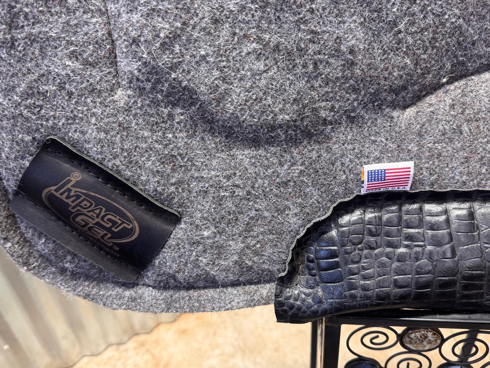 🌵IMPACT GEL Contoured Western Saddle Pad w Black Croc ~ 30" x 30" x 1"🌵