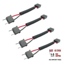 4Pcs H7 Female to Male Headlight Bulb Socket Adapter Connector Wiring Harness