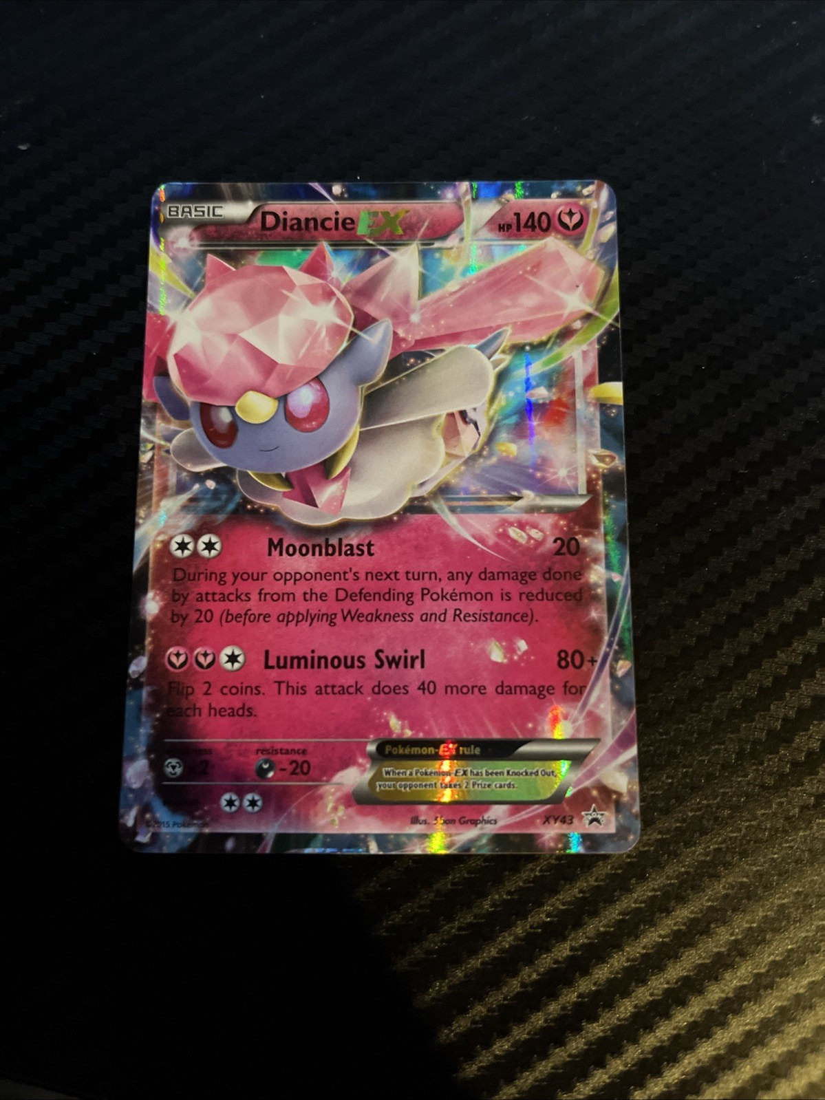 Diancie EX XY43 Black Star Promo Ultra Rare Holo Pokemon Card
