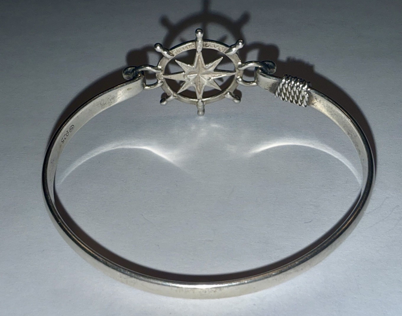 Designer Solid Sterling Silver Compass Star Hook … - image 4