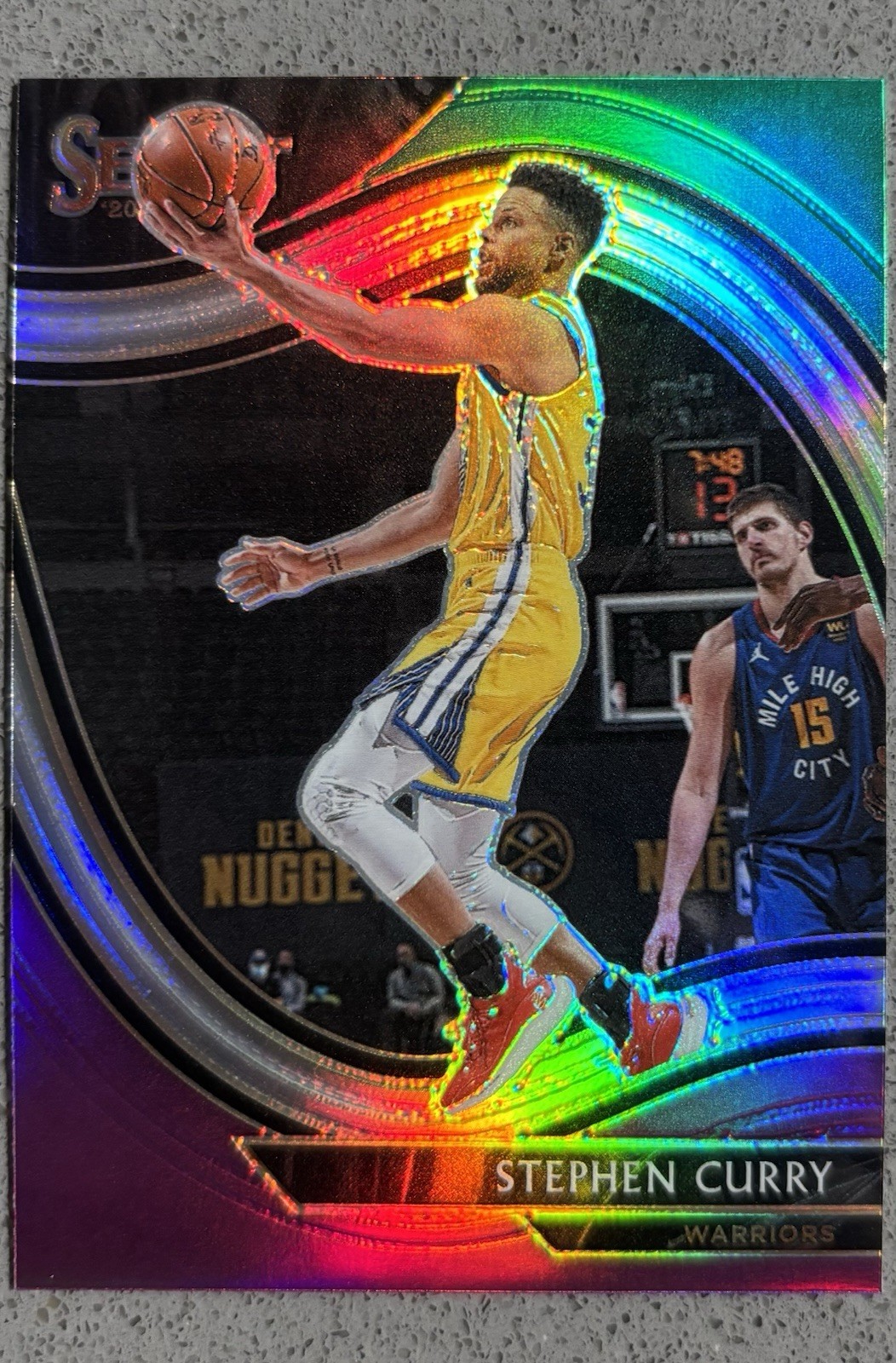 Stephen Curry 2020 Panini Select Green White Purple #204 Courtside Level