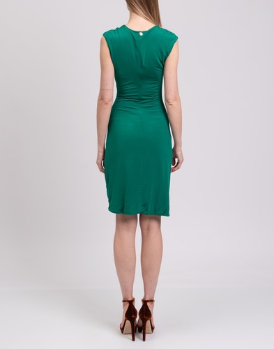 RRP€850 ROBERTO CAVALLI Bodycon Dress IT40 US4 UK8 S Green Logo Ruched V-Neck - Imagen 5 de 7