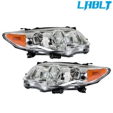 LABLT Driver & Passenger Side Headlight Halogen For 2011-12-2013 Toyota Corolla