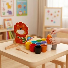 Lion Feeding Fine Movement Ability Toy Early Education Child-Centered Learning