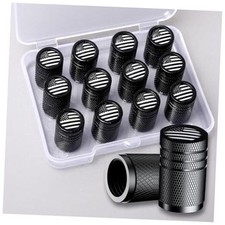 American Flag Tire Valve Stem Caps, Aluminum USA Caps Black White USA 12 Pack 